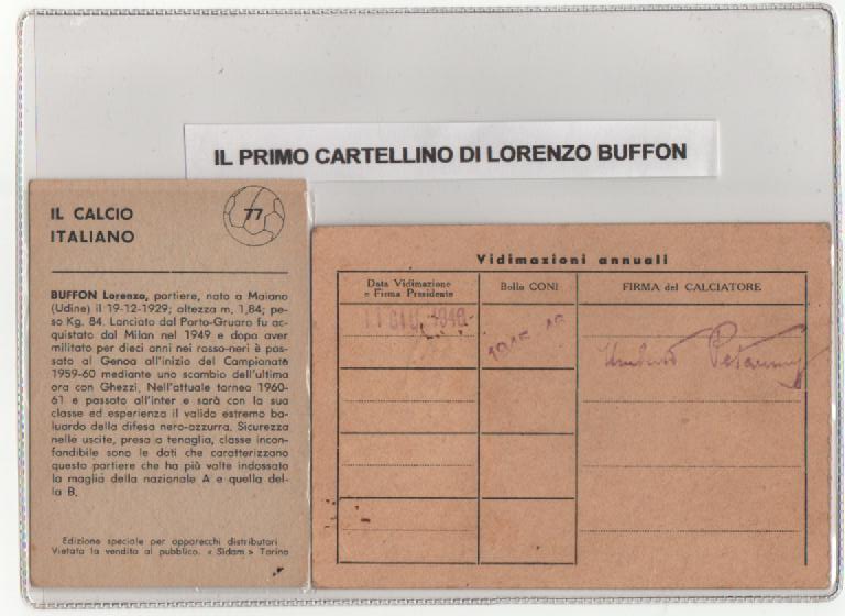 Buffon Lorenzo primo cartellino 1945-46    B